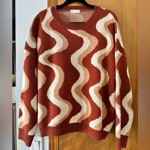 Altar’d State Funky Wave Pattern Oversized Sweater